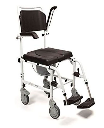 Silla de ducha e inodoro con ruedas
